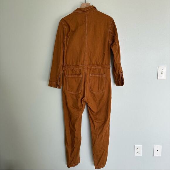 Abercrombie & Fitch Caramel Brown Utility Jumpsuit Long Sleeve Pant Romper - Picture 6 of 9